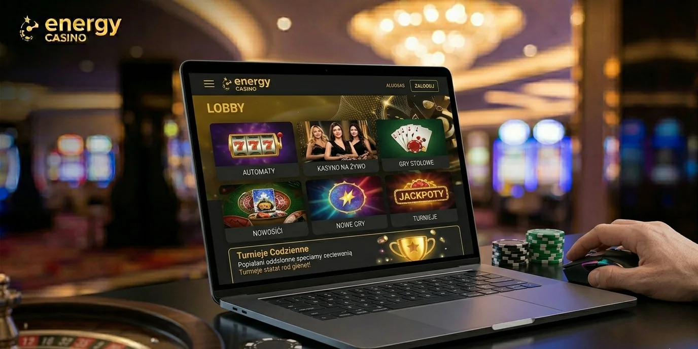 Lobby gier w Energy Casino — kategorie automatów i gier stołowych